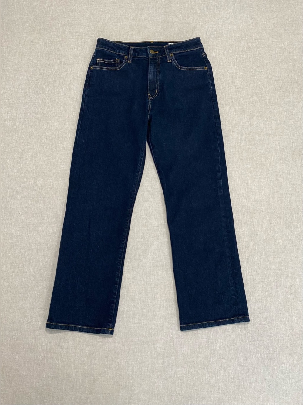 Aviator Straight Leg Relaxed Fit Cropped Jeans Sz 27 Dark Indigo Made in USA
